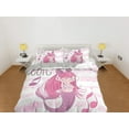 thumbnail image 2 of Juego de Funda Nórdica Infantil Sirenita, Juego de Ropa de Cama Rosa, Ropa de Cama Infantil,, 2 of 4