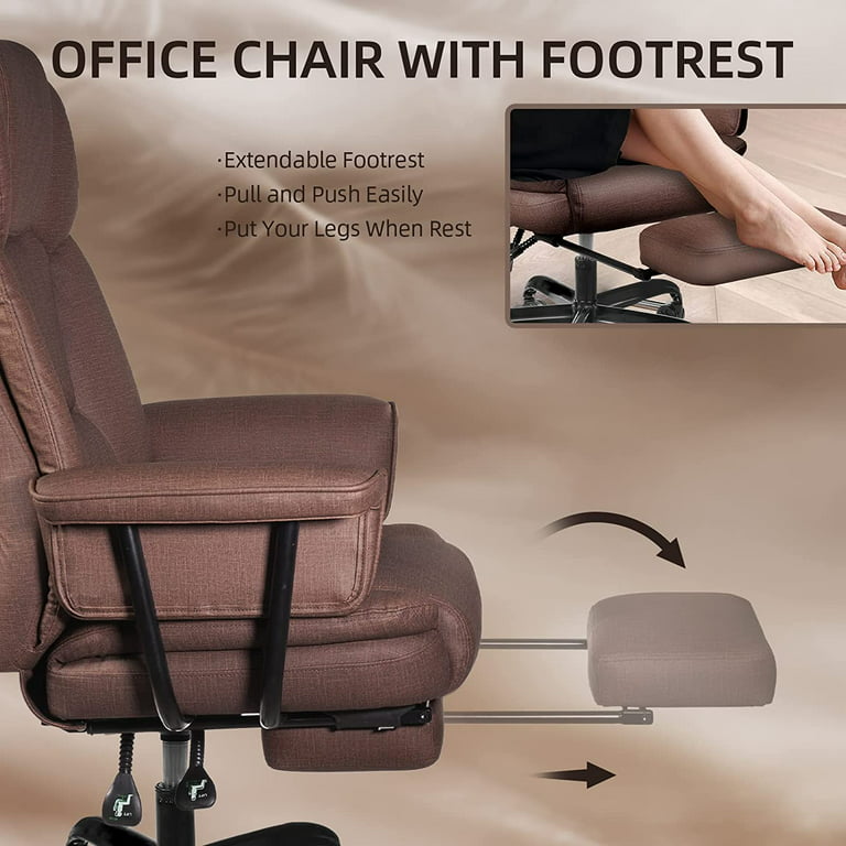 Tan Leather Foot Rest Medium, Footrest Desk, Ergonomic under Desk
