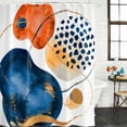thumbnail image 3 of Orange Blue Boho Waterproof Fabric Shower Curtain,Ethnic Abstract Geometric Striped Waterproof Fabric Shower Curtain for Bathroom Curtains Bathtubs Hotel Shower Curtains with 12 Hooks Standard 72x72, 3 of 8