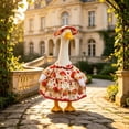 thumbnail image 2 of Aurorax Thanksgiving Goose Clothes for Cement Goose Porch Goose 23"/17",Porch Goose Outfit 19 inch,Lace Skirt and Hat Fall Beige Porch Goose Clothing Accessories for Yard Outdoor Garden, 2 of 8
