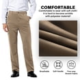 thumbnail image 4 of Mens Stretch Dress Pants Flat Front Business Casual Pants Classic Fit Lightweight, Khaki, 4 of 11