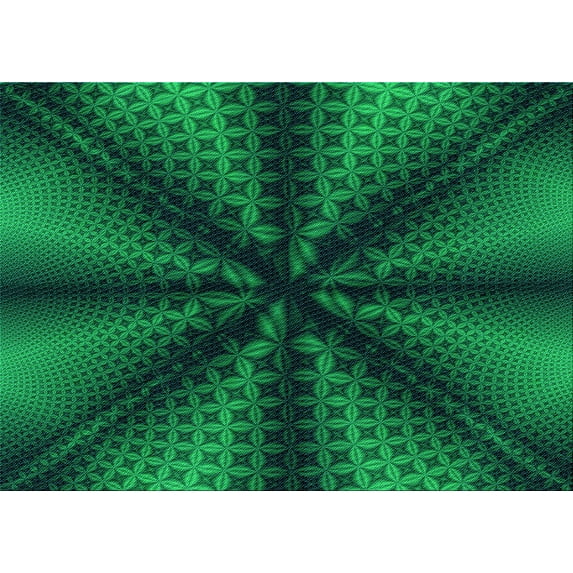 Ahgly Company Indoor Rectangle Patterned Deep Teal Green Area Rugs, 2' x 4'