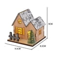 thumbnail image 2 of IFRINID Wooden Christmas House Light, Warm LED Snowy Village Tabletop Decoration with Mini Tree and Fence for Holiday Home Decor, 2 of 7