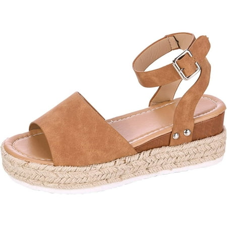 Wedge Sandals for Women  Wedge Shoes for Women Peep Toe Cute Ladies Sandals Wedge Heels Comfort Summer Espadrilles