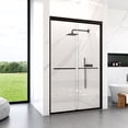 thumbnail image 2 of Leumius 44"-48"W*72" H Semi-Frameless Double Sliding Shower Door, Bypass Shower Door, 1/4" (6mm) Thick SGCC Tempered Glass Door, Matte Black02, 2 of 8