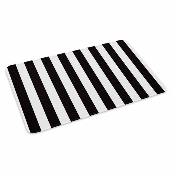 Simple Black White Stripes Doormat Outdoor Entrance 18"x30", Modern Stripes Absorb Moisture Dirt Door Mats, Non-Slip Rubber Backing Floor Mats Indoor, Low-Profile Front Door Rugs