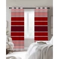 thumbnail image 3 of Red Striped Blackout Curtains 54 Inches Long for Bedroom, Modern Minimalist Gradient Lines Country Thermal Insulated Room Darkening Black Out Window Curtain Panels Grommet Drapes for Living Room, 3 of 8
