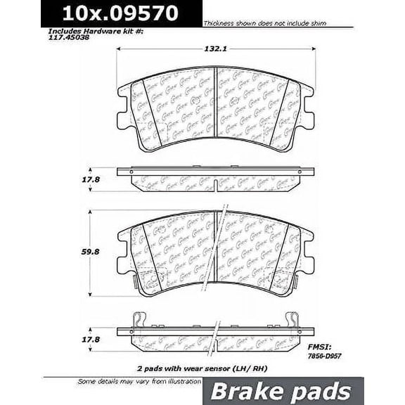 Centric Parts Disc Brake Pad Set P/N:106.09570