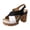 Black, variant on Women's Color Blocked Platform Sandals Peep Toe Chunky Heel Lightweight Adjustable Back Strap Dressy Shoes Blue Size 9
