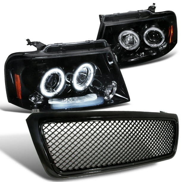 SpecD Tuning Glossy Black 20042008 Ford F150 Led Halo Projector