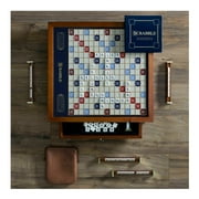 WS Game Company Scrabble Trophy Luxury Edition with Rotating Wooden Game Board