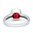 thumbnail image 3 of Bezel Set 7mmX7mm Cushion Women Engagement Ring Simulated Ruby 925 Sterling Silver, 3 of 5