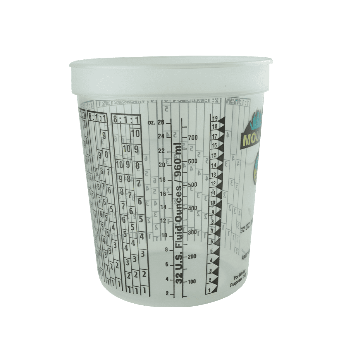 Mountain 4202 Disposable Quart Mixing Cup, 100 Count, Made in USA
