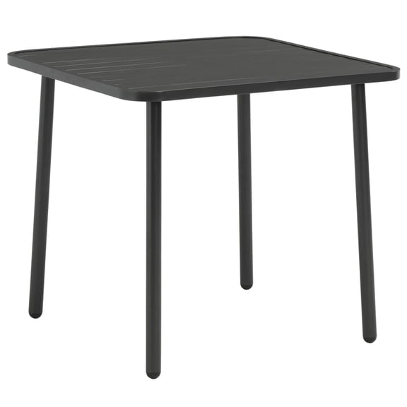 vidaXL Steel Weather-Resistant Outdoor Dining Table, Gray
