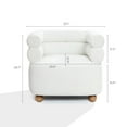 thumbnail image 2 of LuxenHome Modern Upholstered Ivory Barrel Accent Chair with Wood Ball Legs, 2 of 9