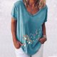thumbnail image 2 of Elegante mujer con cuello en V estampado camiseta blusa Tops sudadera OAVQHLG3B Store  lin121212, 2 of 4