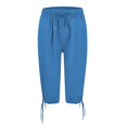 thumbnail image 4 of Hienoo Women's Linen Bermuda Shorts High Waist Drawstring Shorts with Pockets, Sizes S-3XL, 4 of 6