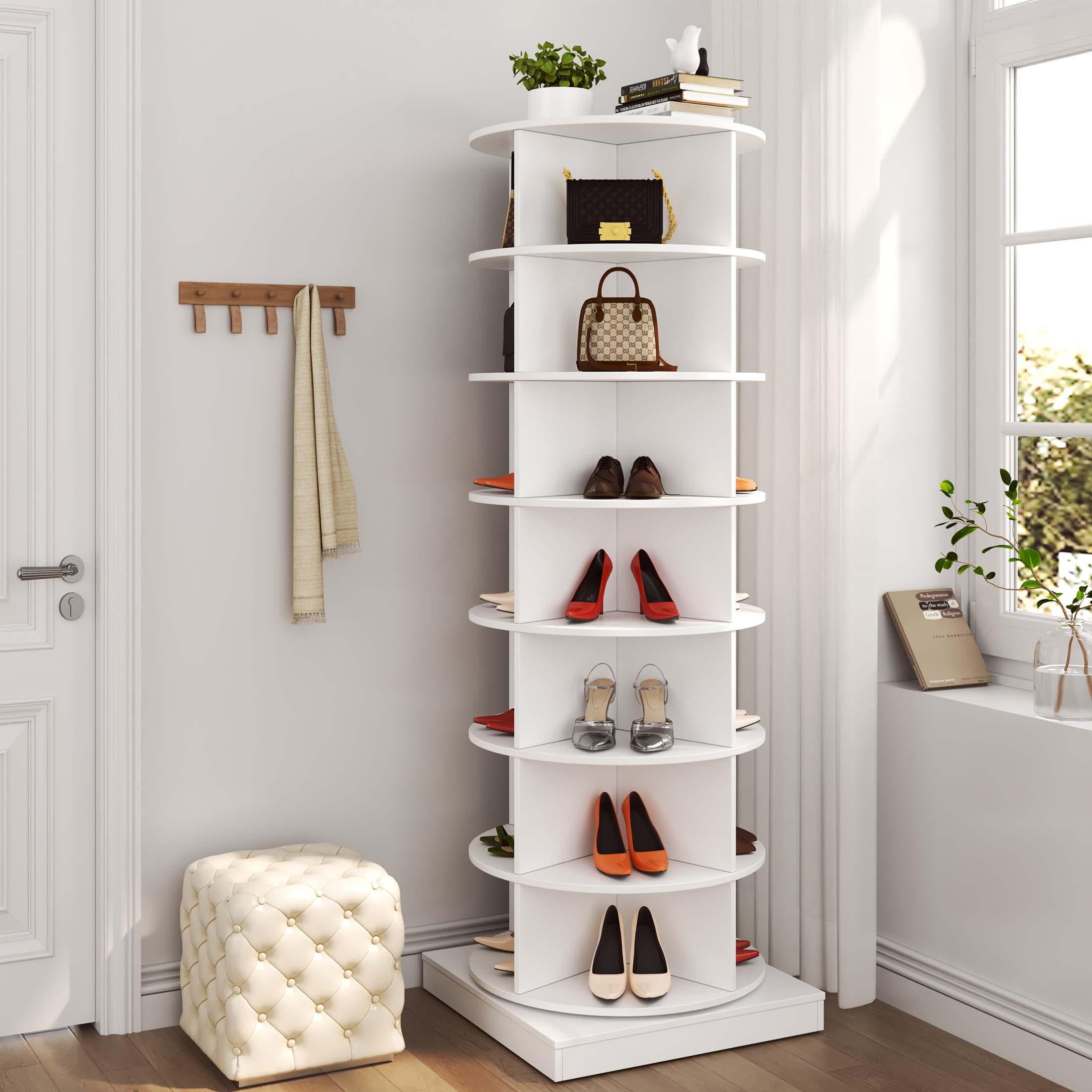 PORKISS 6-Layer Rotating Shoe Cabinet, Modern Tall Shoe Rack PORKISS 6-Layer Rotating Shoe Cabinet, Modern Tall Shoe Rack