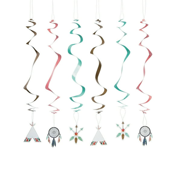 Tribal Baby Hanging Swirls - Party Decor - 12 Pieces