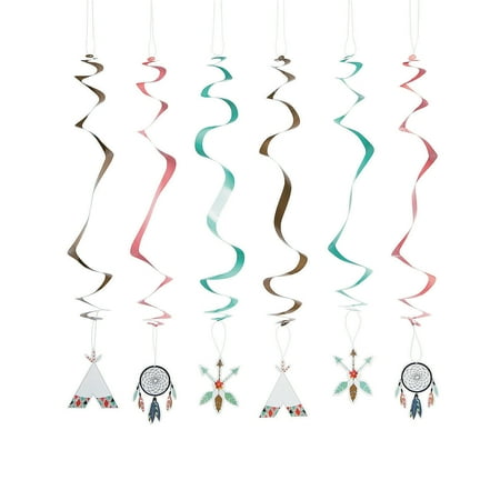 Tribal Baby Hanging Swirls - Party Decor - 12 Pieces