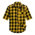 thumbnail image 5 of Xcmzpl Mens Short Sleeve Plaid Shirts Lapel Collar Button Down Pocket Tops Classic Fit Loose Fit Casual Everyday Tee, 5 of 9