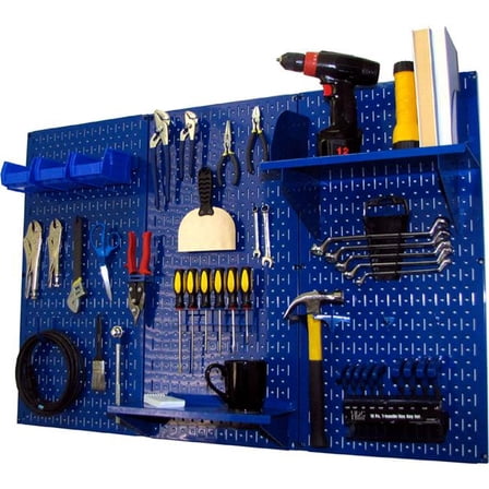 Pegboard Standard Tool Storage Kit, Blue - 48 x 32 x 9 in.