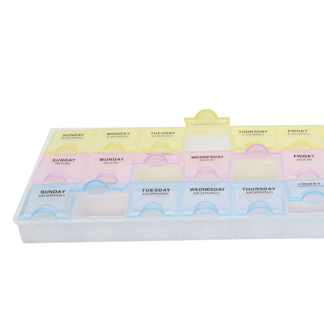 Unique Bargains AM NOON PM 7 Day Weekly  Pill Box Dispenser Holder Case
