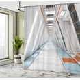 thumbnail image 5 of Ambesonne Outer Space Shower Curtain, Cosmos Rocket, 69"Wx84"L, Orange White, 5 of 5
