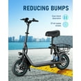 thumbnail image 5 of Gyroor C1 PRO 550W Electric Scooter with Dual Shock Absorbers for Adult,Up to 25 Miles 18.6MPH,12" Commuter Electric Scooter with Basket-Black, 5 of 8