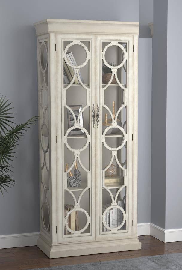 Coaster Company Elevations 2-Door Display Tall Cabinet Antique White