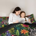 thumbnail image 5 of jejeloiu Wild Animal Zebra Twin Comforter Sets,Multicolor Floral Blossom Bedding Set For Girls Teens Reversible 2-Piece, 5 of 8
