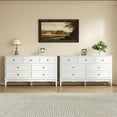 thumbnail image 6 of Heynemo Sideboard Buffet Cabinet with Storage, Modern Buffet 7 Drawers with Distinctive Wooden Legs & White Painted Finish, Accent Chest of Drawers TV Stand for Living Room, Hallway, 6 of 8