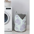 thumbnail image 3 of Floral Laundry Bag, Victorian Style Delicate Flowers Pattern in Pastel Tones, Hamper Basket with Handles Drawstring Closure for Laundromats, 13" x 19", Cadet Blue Mauve, by Ambesonne, 3 of 4