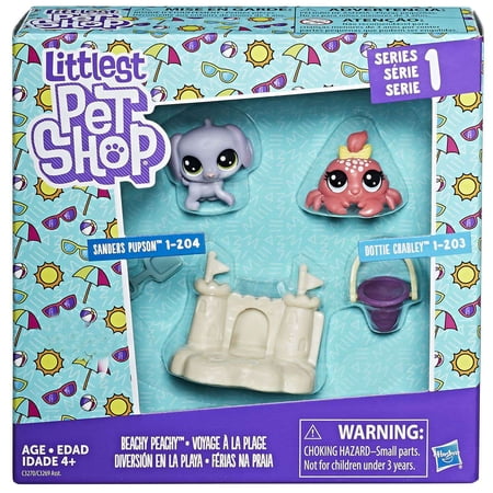 Littlest Pet Shop Series 1 Beachy Peachy Mini Figure 2-Pack (Sanders Pupson & Dottie Crabley)