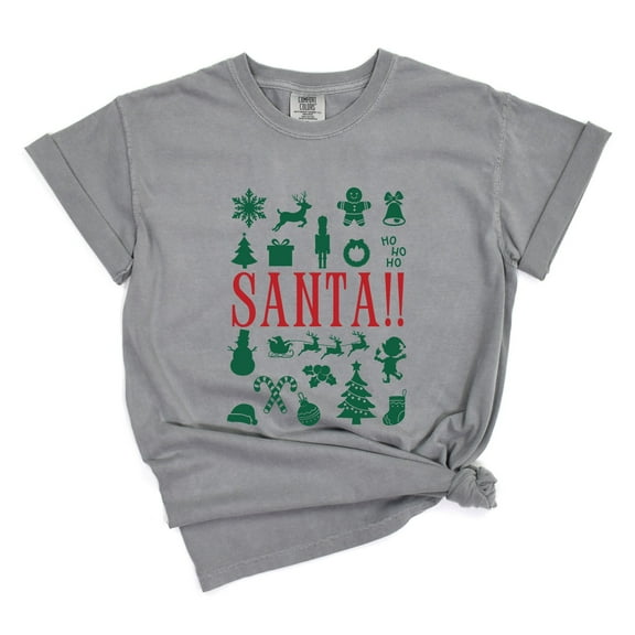 Santa Christmas Icons - Women's Garment Dyed Tee