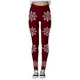 thumbnail image 3 of WILLBEST Leggings de Yoga de Cintura Alta con Estampado de Copos de Nieve Navideños para Mujer, Mallas Elásticas para Entrenamiento Deportivo para Correr Y Fitness Mediana, 3 of 4