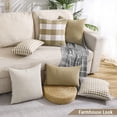 thumbnail image 4 of SUSIELADY Buffalo Plaid Pillow Covers Set of 4, Farmhouse Throw Pillow Covers Decorative Cushion Covers for Couch Sofa Bedroom Living Room, 20x20 Inch, Khaki Brown, 4 of 6