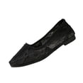 thumbnail image 2 of GERsome Women's Ballet Flats Square Closed Toe Slip-On Dress Shoes Lace Mesh Comfort Walking Shoes for Causal Work, Black Size 7, 2 of 9