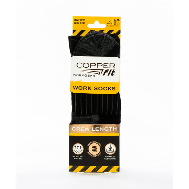 Copper Fit Work Gear Work Socks, Crew Length with Advanced Cushioning ...