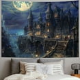 thumbnail image 2 of BCIIG Castle Full Moon Night Tapestry, Wolf Fantasy Medieval Town Wall Hangings Tapestry for Bedroom Living Room Office Dorm Man Cave Background, 2 of 6