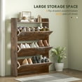 thumbnail image 4 of HOMCOM Narrow Shoe Cabinet Farmhouse Shoe Storage Cabinet Rustic Brown, 4 of 10
