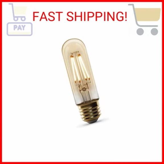 RHEA- Feit Electric Vintage Exposed Filament Amber Glass Led T10 With A Medium E26 Bas
