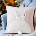 thumbnail image 1 of Fiudx Bonita Funda de Almohada de Conejos, Diseño Bordado para Sofá, Material Suave para Mayor Comodidad, Fácil de Limpiar, Lavable a Máquina, Ideal para Decorar El Hogar o El Coche, Regalo Perfecto, 1 of 5