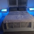 thumbnail image 3 of Floating Nightstand with Charging Station, LED Nightstand Set of 2 and Night Stand with Drawer for Living Room, Entryway Wall, Bedroom White Nightstand-White, 3 of 11