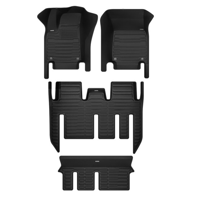 TuxMat - For Tesla Model X 7-Seater 2022-2026 Models - Custom Car Mats - Maximum Coverage, All Weather, Laser Measured - This Full Set Includes 1st, 2nd and 3rd Rows