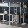 thumbnail image 2 of Ktaxon Loft Bed Full Size with Flat Rungs, No Box Spring Required,Heavy Duty Metal Slat Support,White, 2 of 10