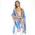thumbnail image 2 of Empire Cove Womens Brush Stroke Print Kimono Shawl Wraps Beach Cover Ups Summer Blue, 2 of 2