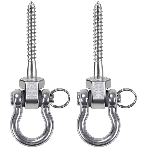 Heavy Duty Swing Hangers - Set of 2 Stainless Steel Screw Brackets for Indoor & Outdoor Hanging Chairs, Swings, Hammocks, Punching Bag -