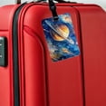 thumbnail image 5 of Sci-fi Planet Saturn Meteor Shower Faux Leather Travel Luggage Tag, 5 of 7