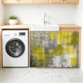 thumbnail image 3 of Yellow Grey Cabinet Curtains 11"W x 13"L, Abstract Art Oil Painting Modern Geometric Sink Skirt for Bathroom Kitchen Self Adhesive, Desk Privacy Short Curtain for Pantry Storage Coffee Bar, 3 of 9
